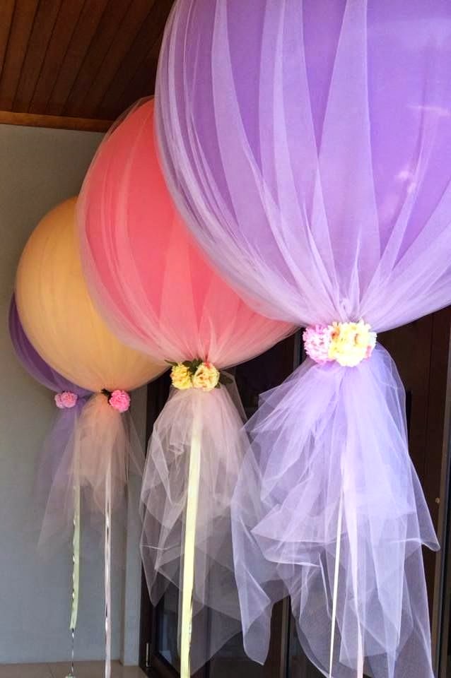 decoración con globos para baby shower