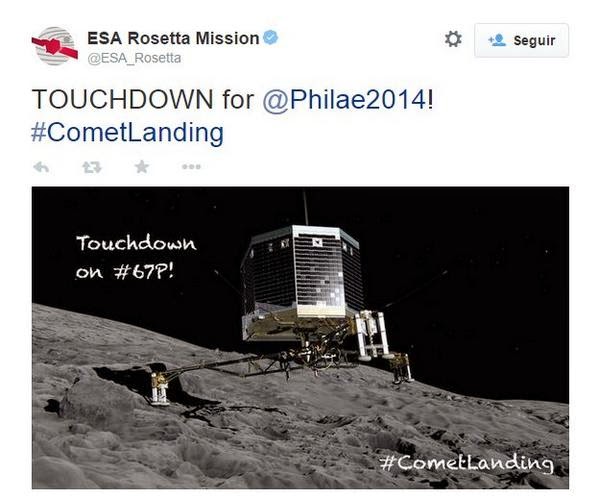Touchdown for Philae 2014 - #Cometlanding