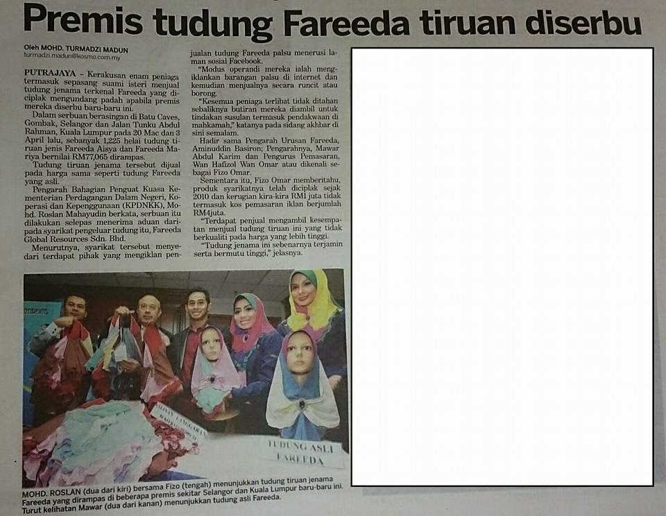 tudung fareeda tudung nombor 1 malaysia? tudung fareeda tiruan