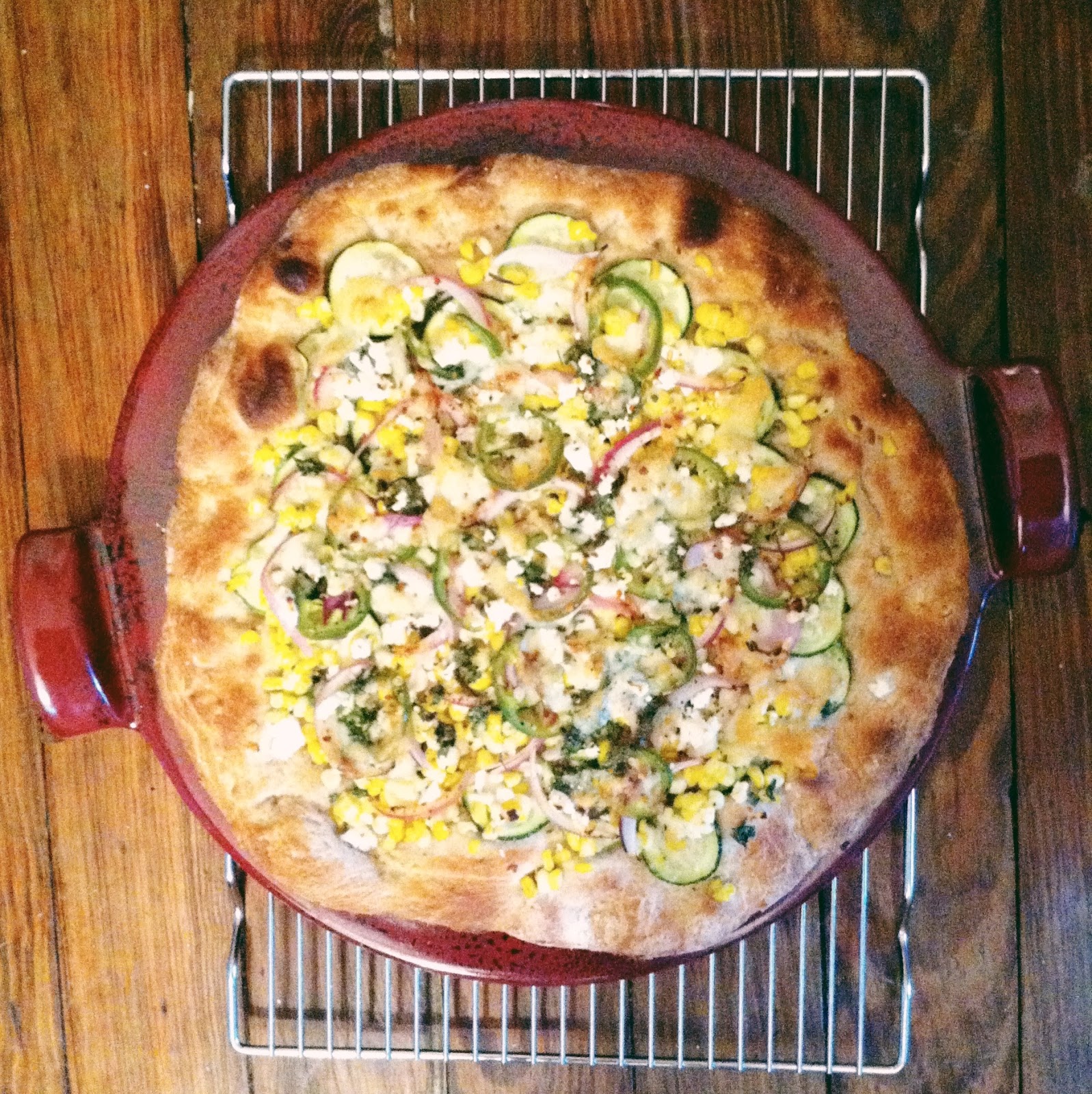little kitchie sweet corn zucchini lime pizza