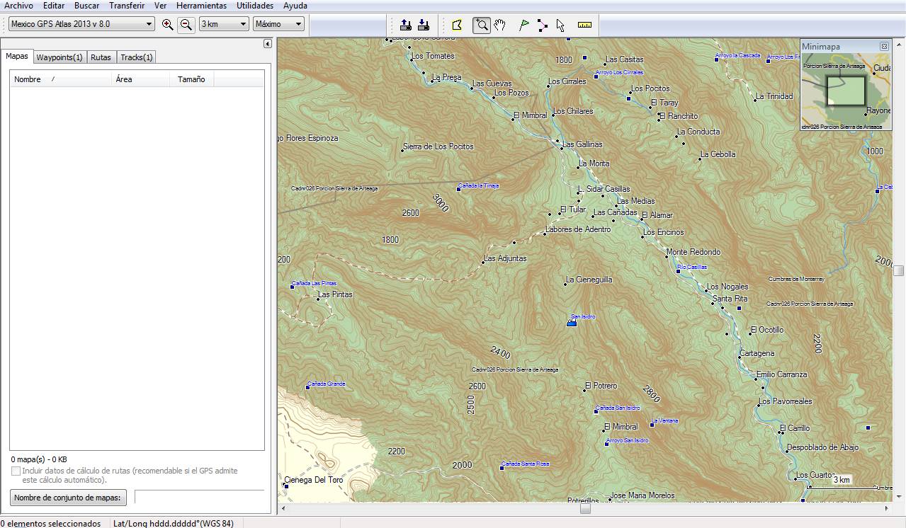 mexico topographic map gps
