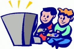 clipart of kids playing video games