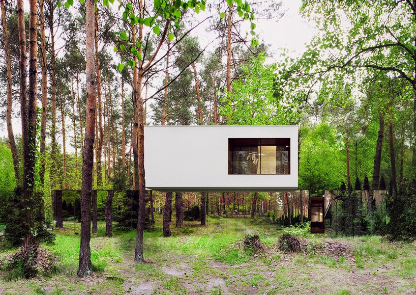 تصميم منزل وسط الغابة