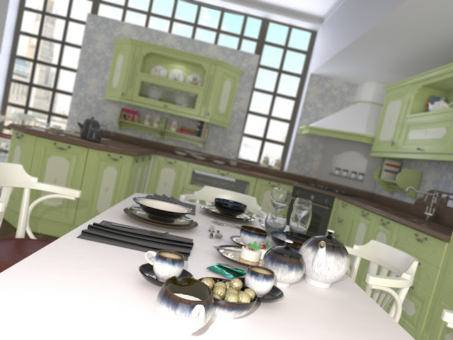 Классическая кухня в стиле прованс для мебельной компании Merx Logik com ua