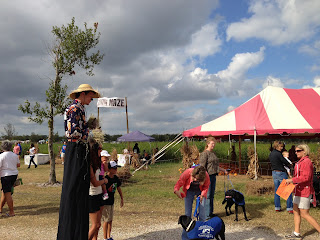 There was a stilt walker. Bo didn't care. There was a stilt walker. Bo didn't care.