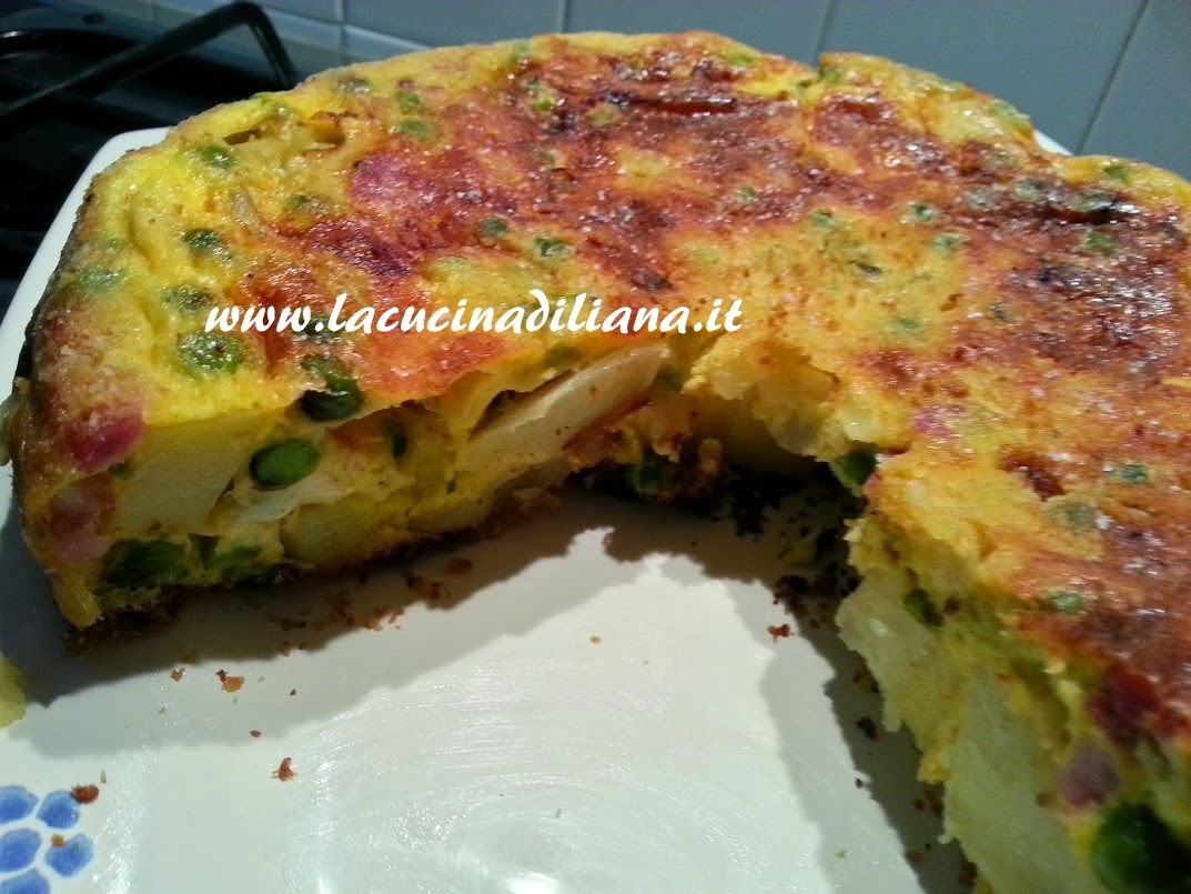 Frittata al Forno (con Pancetta Patate e Piselli) La Cucina di Liana