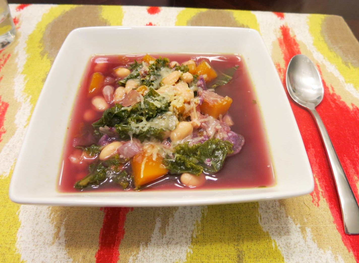 The Healthy Sooner Fall Squash, Sweet Potato, Kale, and White Bean Soup