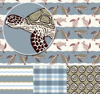 Green Turtle Surface Design Pattern