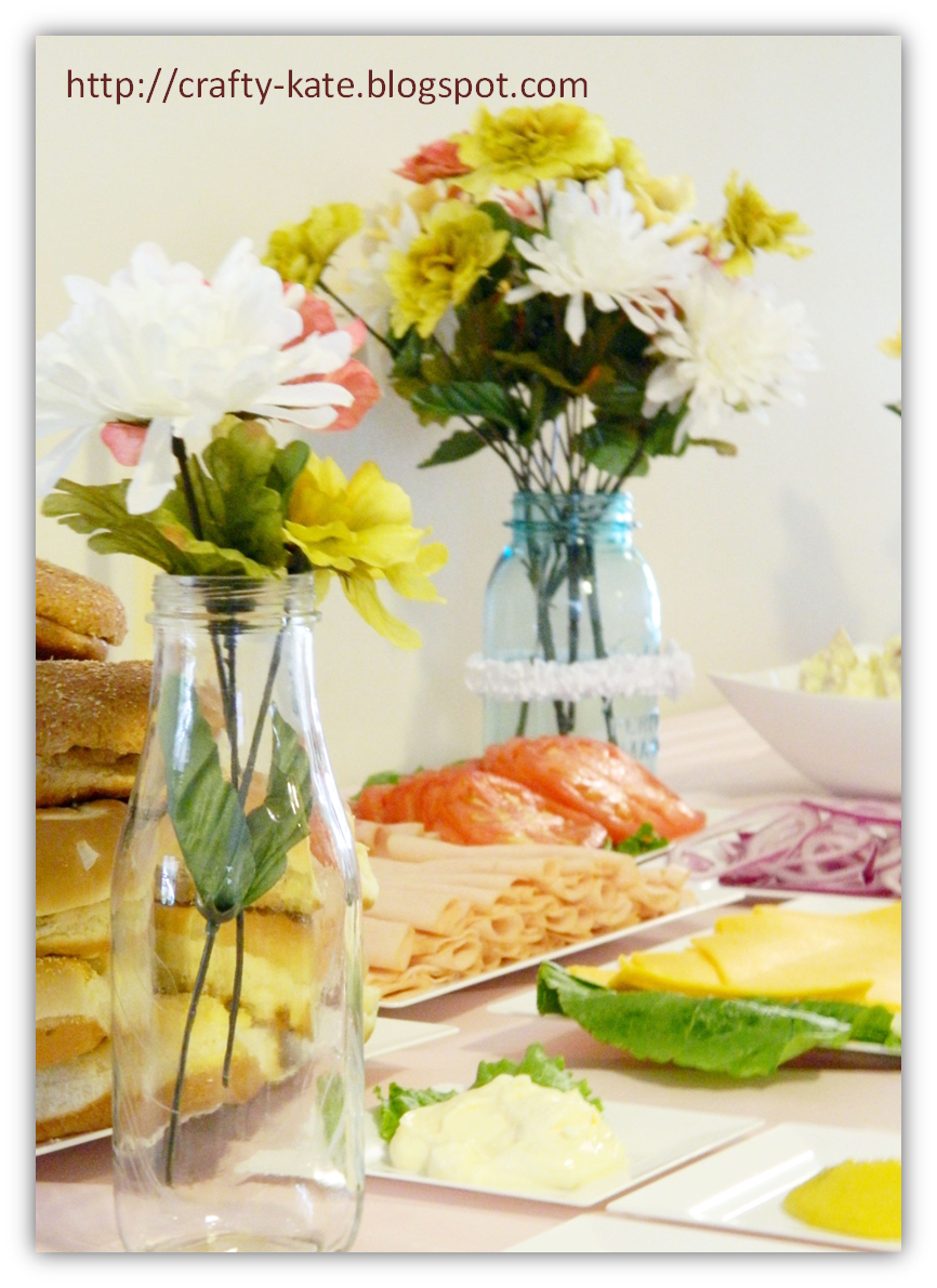 Crafty Kate Baptism Luncheon Food Table