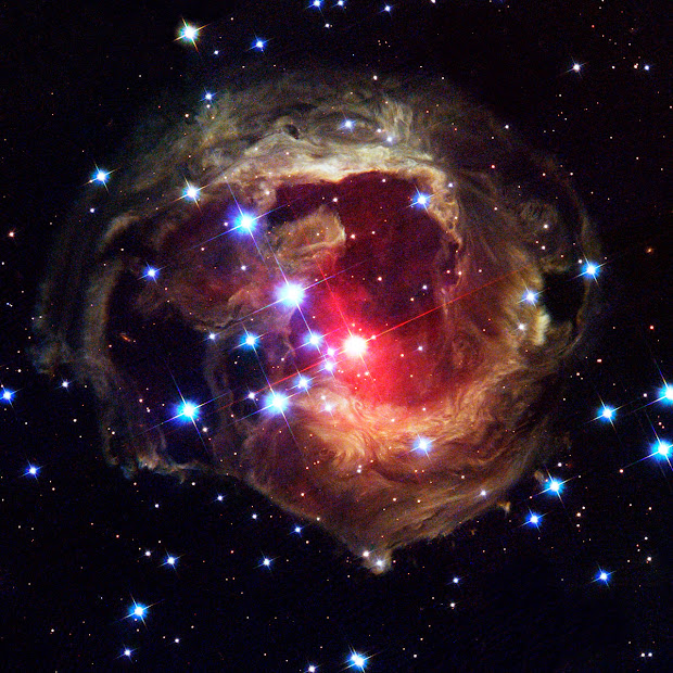 Red Variable Star V838 Monocerotis as seen by Hubble