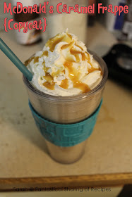 McDonald's Caramel Frappe {Copycat} - you'll never have to leave the house again to enjoy this frozen drink! #copycat #frappuccino #caramel #beverage