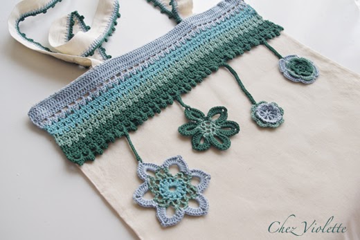 DIY Tuto bordure dentelle au crochet sur un Tote Bag - Chez Violette DIY Tuto bordure dentelle au crochet sur un Tote Bag - Chez Violette