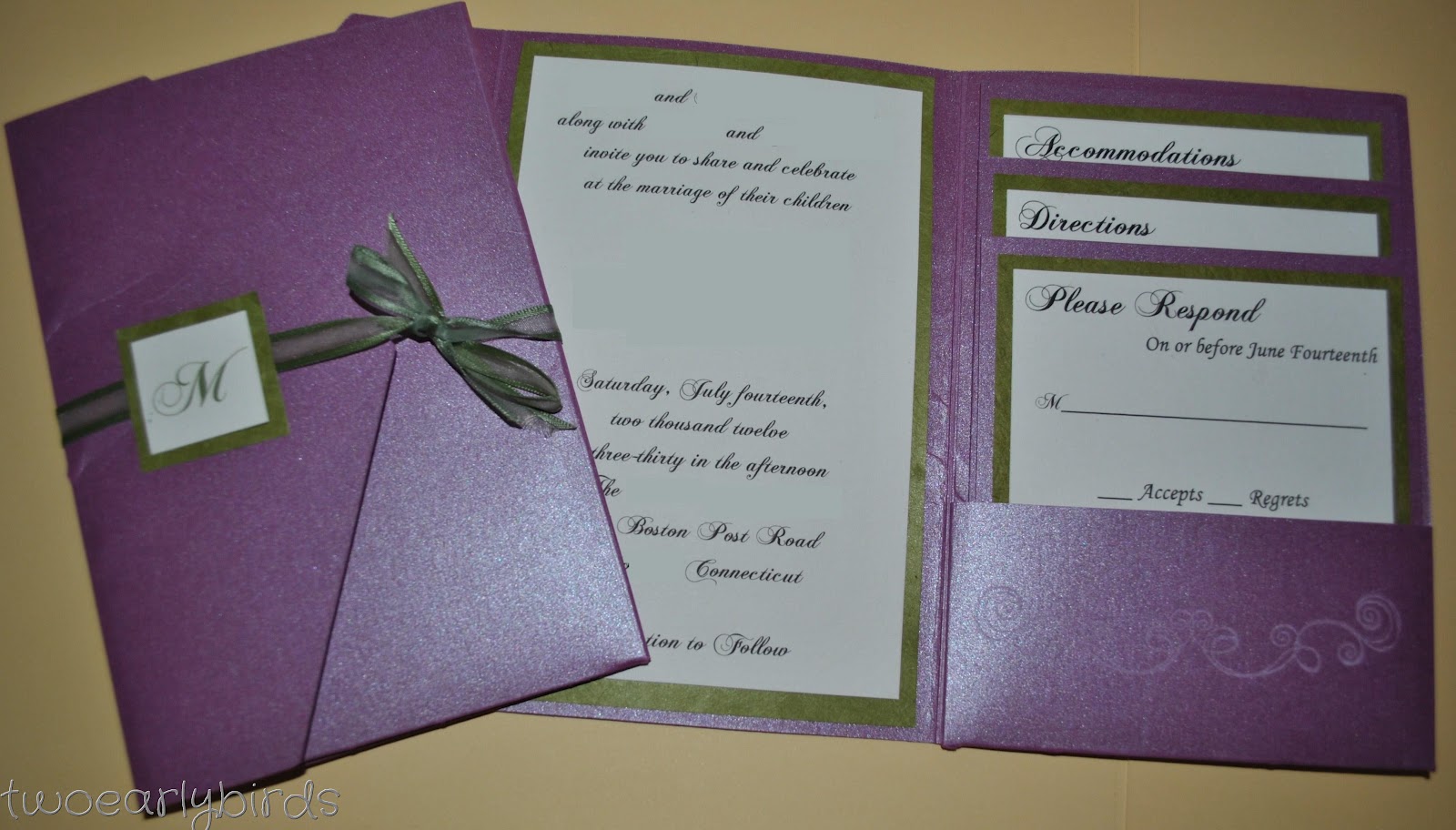 tri fold wedding invitations