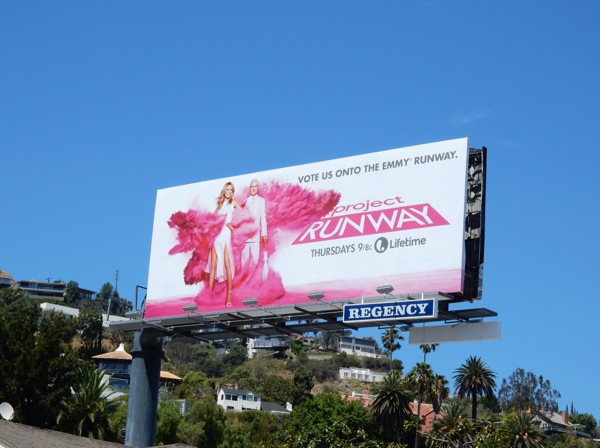 Project Runway season 14 Vote us onto the Emmy runway billboard Project Runway season 14 Vote us Emmy runway billboard