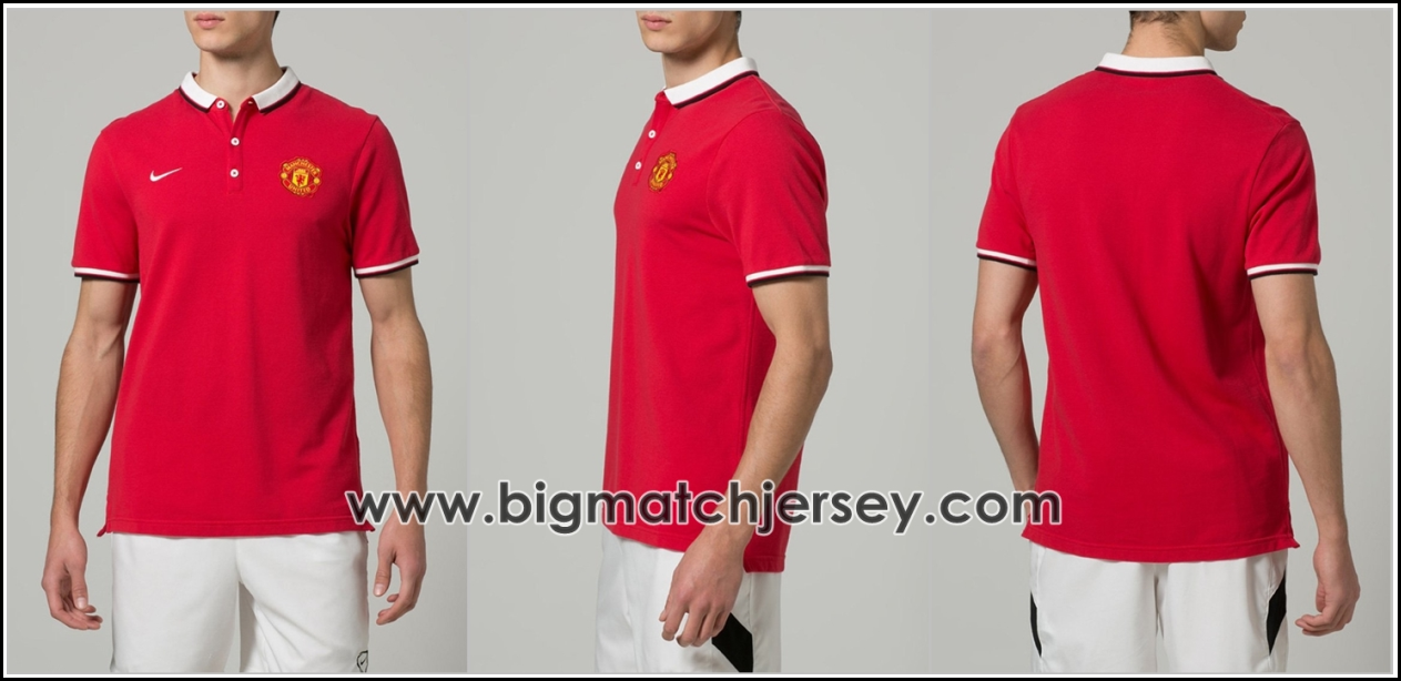 Kaos Nike Mu Merah polo shirt manchester united 2014 2015 big match Kaos Nike Mu Merah polo shirt manchester united 2014 2015 big match