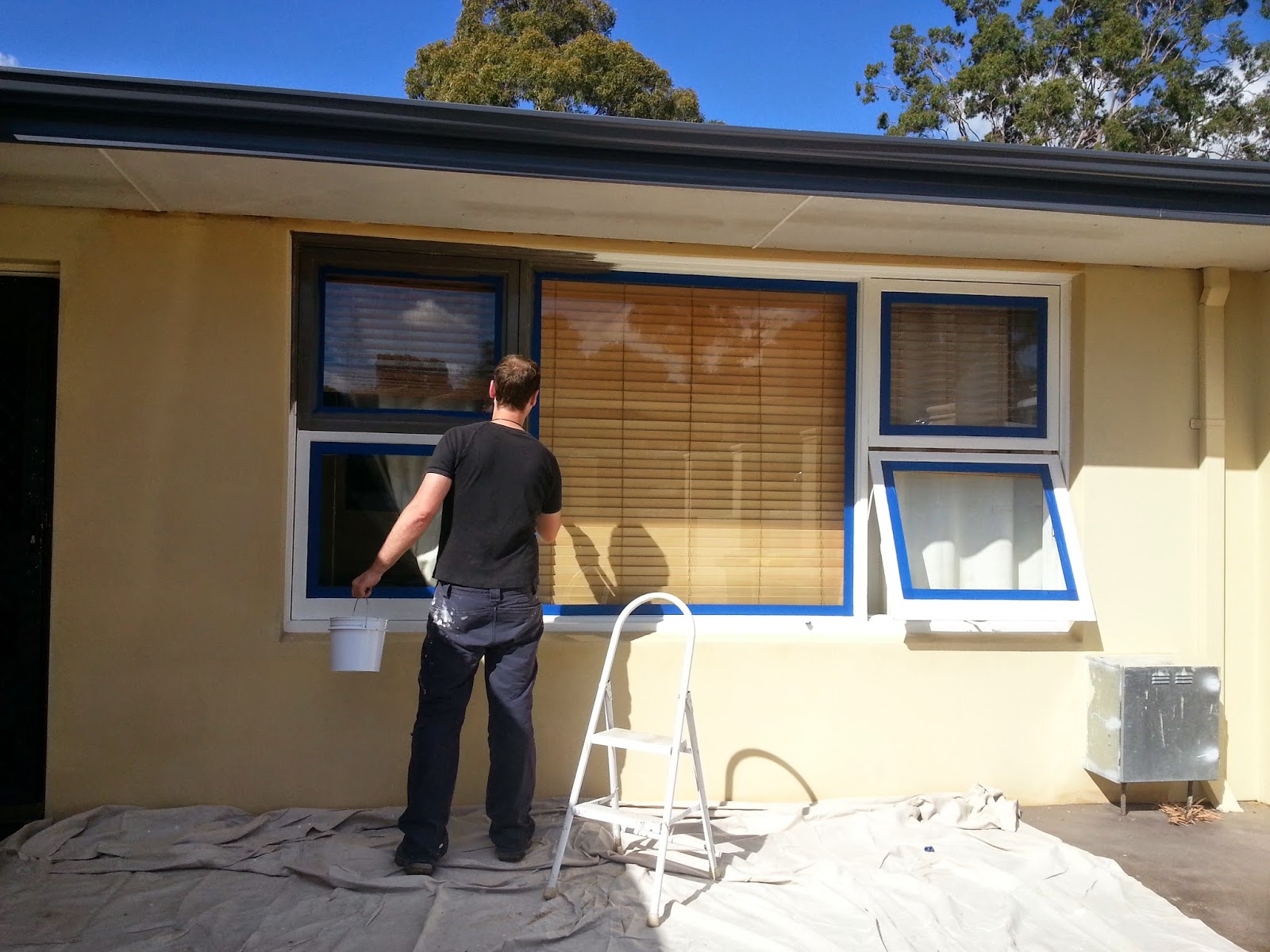 Jarrah Jungle Before and After Window Frames With Dulux Paint