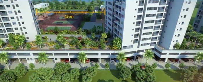 Khoảng cách giữa các khối nhà căn hộ Green Valley thông thoáng tạo sự riêng tư Khoảng cách giữa các khối nhà căn hộ Green Valley thông thoáng tạo sự riêng tư