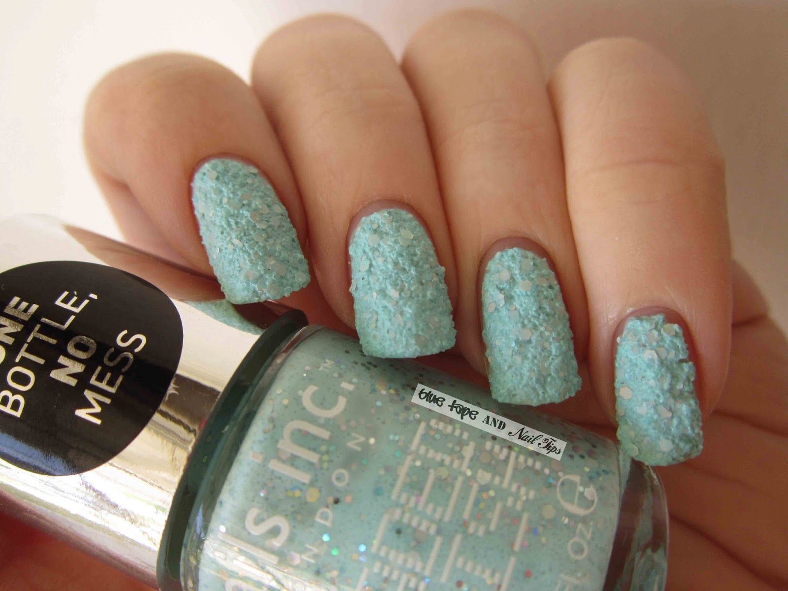 Blue Tape and Nail Tips Nails Inc Beaded Polish