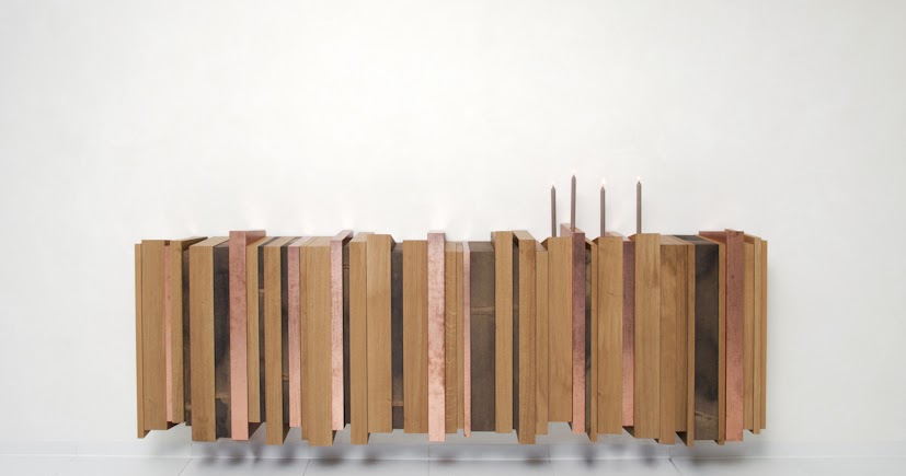 Mueble de madera y cobre|Espacios en madera