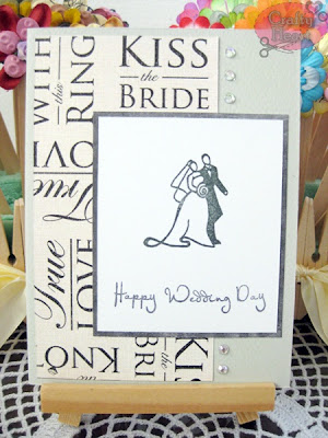 Handmade Card - Happy Wedding Day in Grey