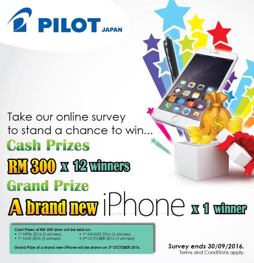 Participate in Pilot Pen Malaysia BP1RT Online Survey to stand a
