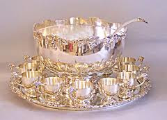 Silver punch bowl