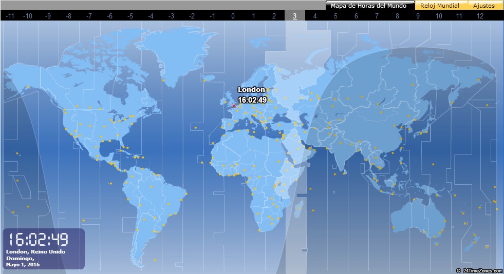 MAPA DE HORAS DEL MUNDO