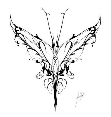 tribal butterfly tattoo