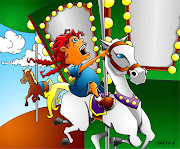 Illustration FridayTwirl · Girl On Carousel by Chavah Billin (twirl)