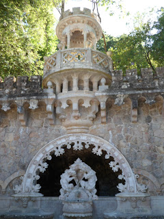 Fountain in the gardens of Quinta da Regaleira, Sintra Portugal