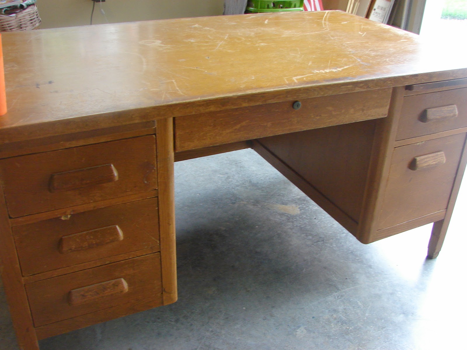 Old School Desk refinishing project wife is doing it! NC Woodworker