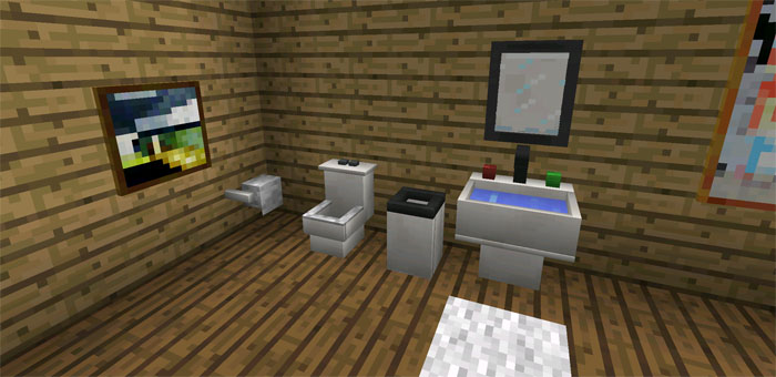 Mod Mais Mobílias ~ Equipe Mcpe -> Como Fazer Banheiro Moderno No Minecraft Mod Mais Mobílias ~ Equipe Mcpe -> Como Fazer Banheiro Moderno No Minecraft