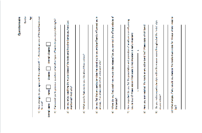Primary research questionnaires