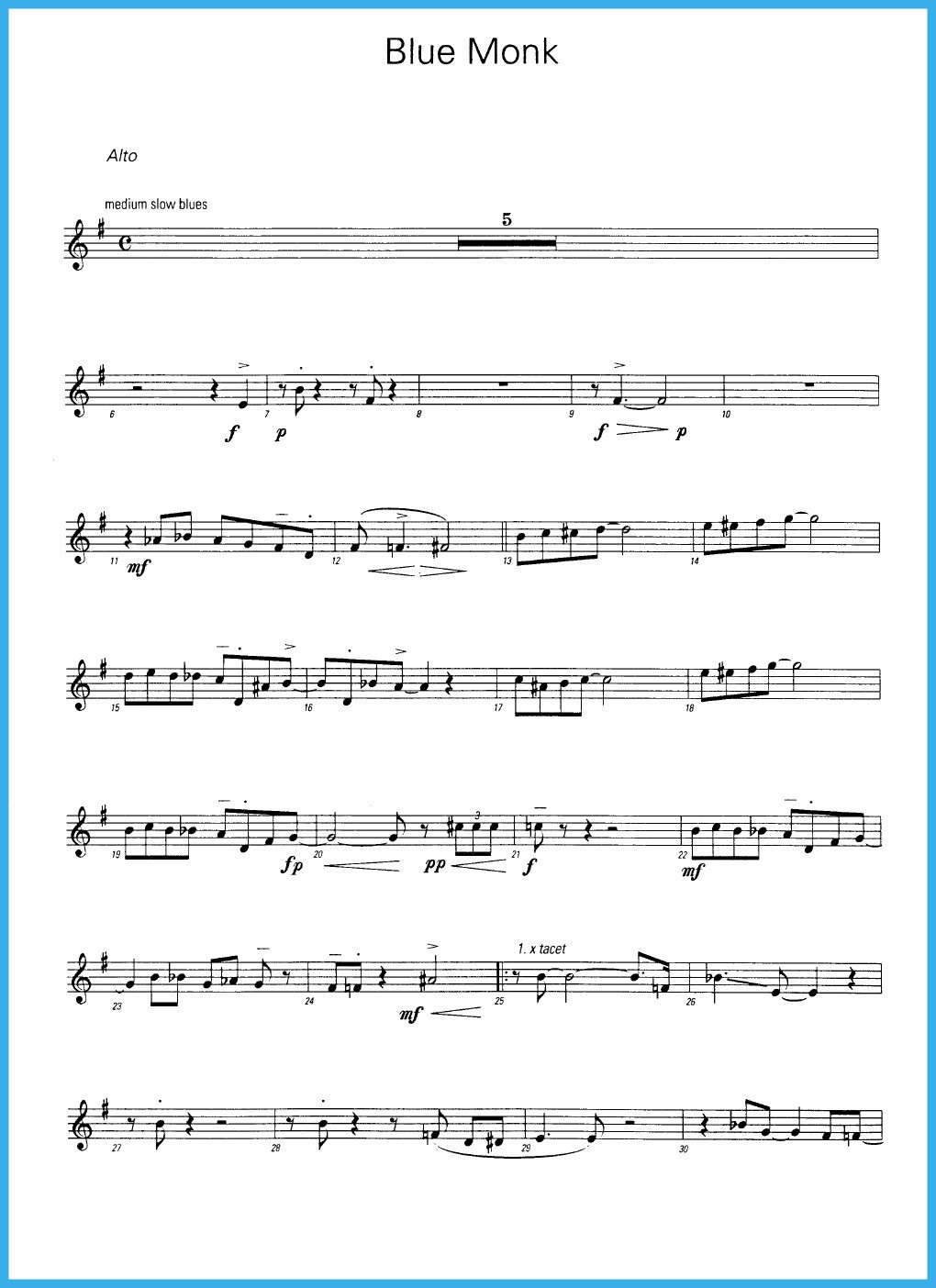 Blue Monk Alto Sax at Lilian Lockman blog