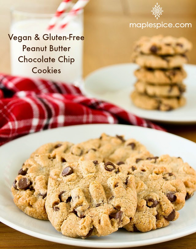 Vegan and Gluten-Free Peanut Butter Chocolate Chip Cookies 