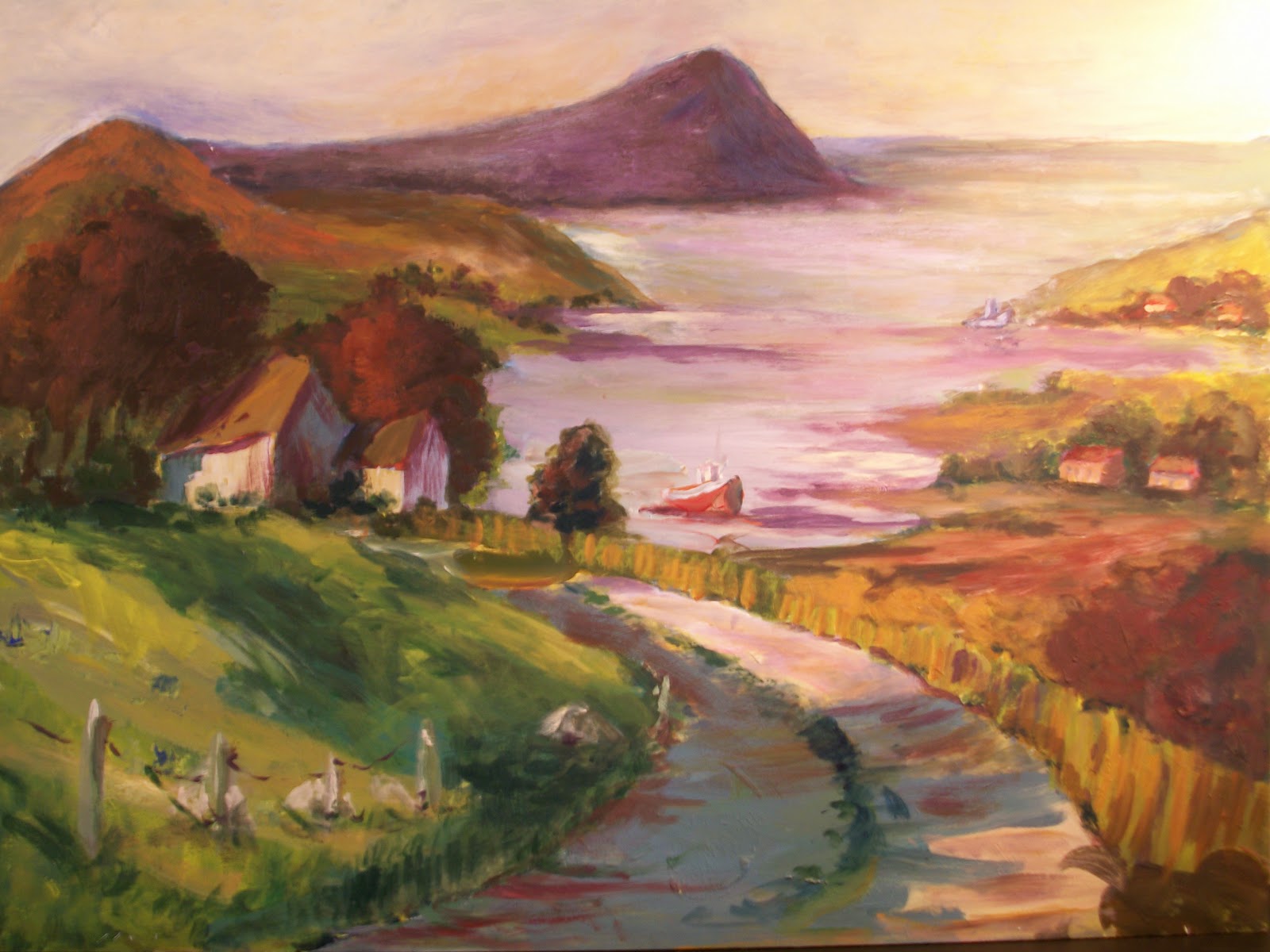 Daily Painters of Pennsylvania Irish Landscape 16 x 20 acrylics on
