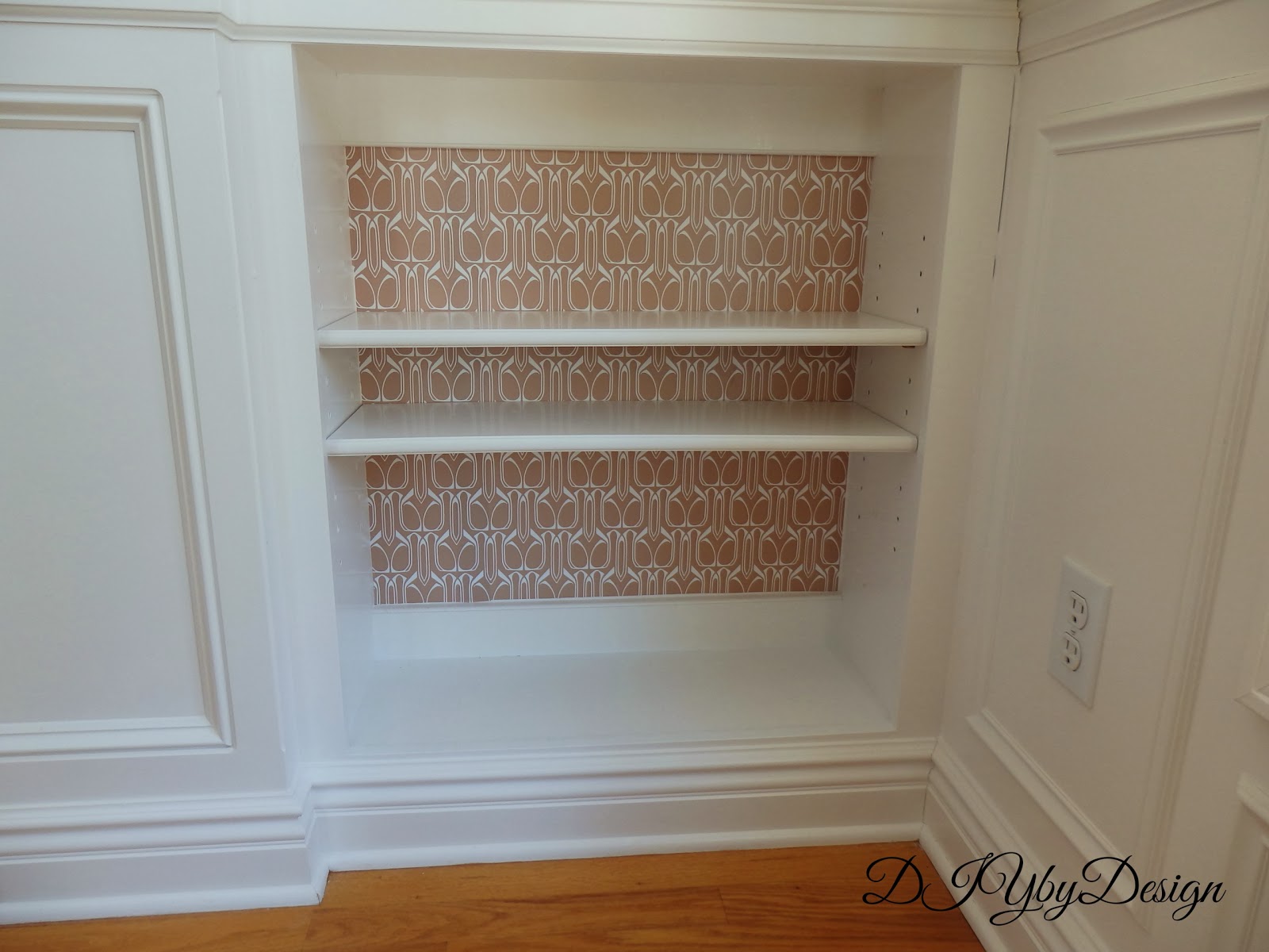 DIY by Design Easy Update Wallpapering the Back of a Bookcase