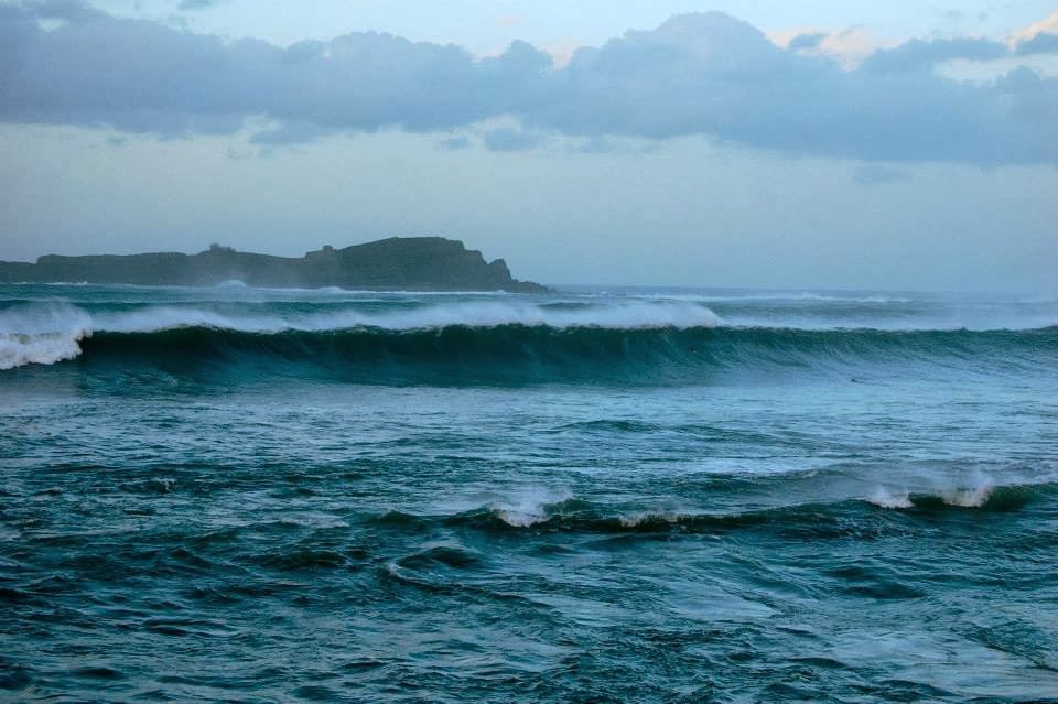 Surfing basque waves