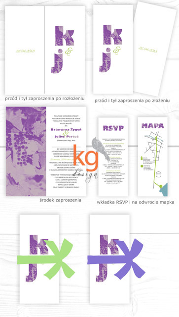 nietypowe zaproszenie, dodatki ślubne, menu, zawieszka na alkohol, księga gości, nazwy stołów, DL, zaproszenie z motywem wina, winogrona, butelka, burgund, fioletowy, zielony, jesienne, vintage, retro, dodatki ślubne, dodatki weselne, oryginalne zaproszenia ślubne, nietypowe zaproszenia, artystyczne zaproszenia ślubne, polsko-francuzki ślub, KG Design, motyw wina, winobranie, jesienny ślub, motyw jesienny, kolorystyka winno-fioletowa, fioletowy, zielony, wstążka, winogrona, monogram narzeczonych, inicjały, artystyczne, ręcznie robione, fotorelacja z sali,