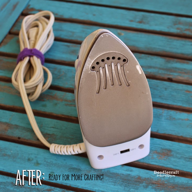 Doodlecraft Clean the Gunk off your Iron with Rowenta Cleaner!