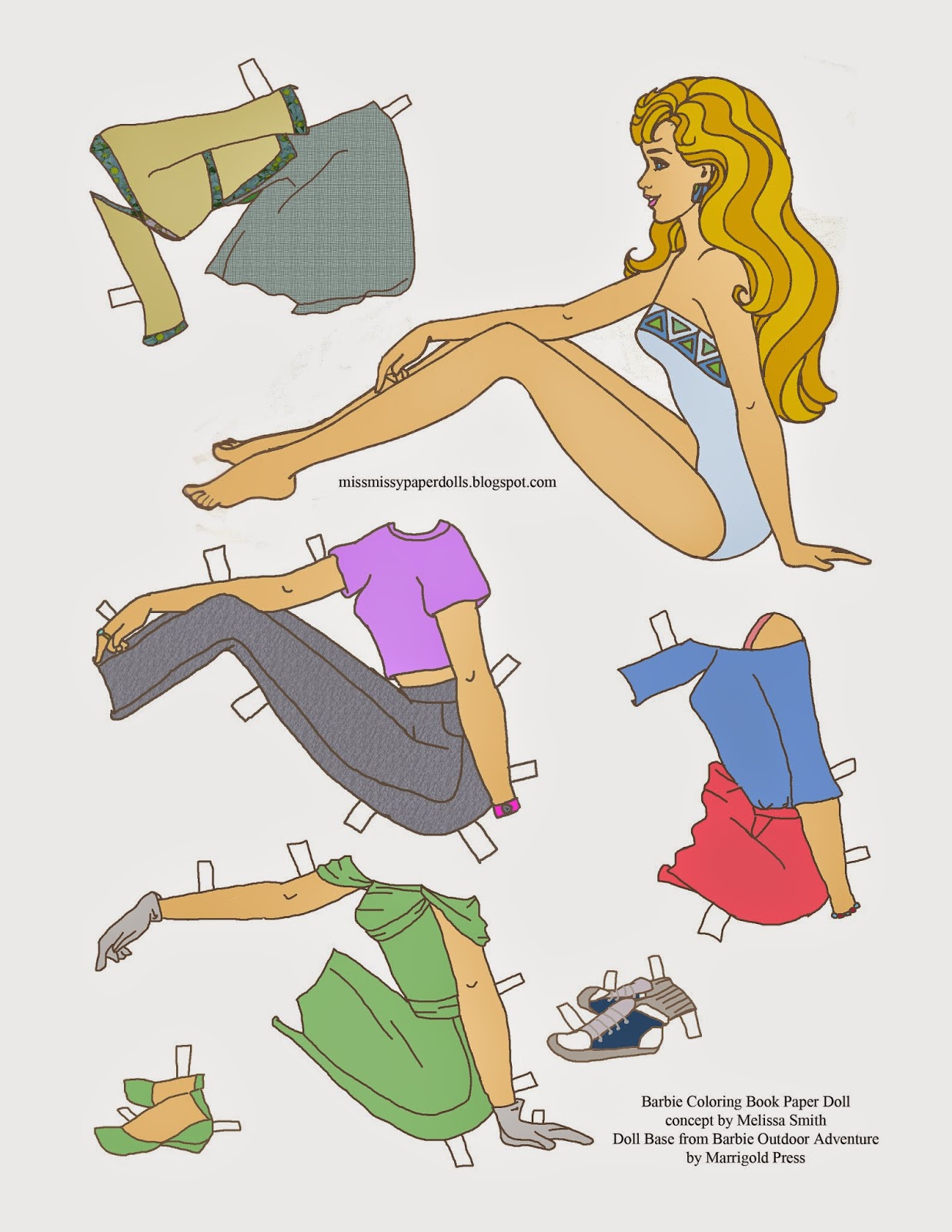 Miss Missy Paper Dolls Barbie Coloring Book Paper Dolls