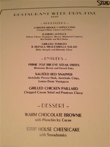 Restaurant Week At The Strip House