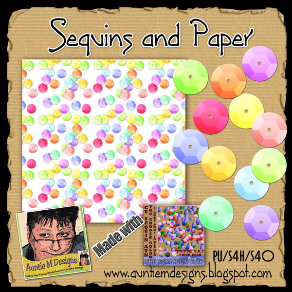 Auntie M Designs Sequins and Sequin Paper