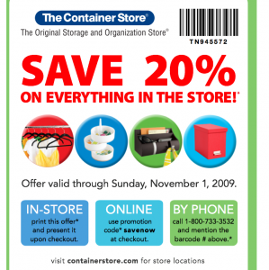 container store coupon