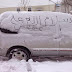 مغترب يمني يكتب بالثلج " سلام الله على عفاش " في أمريكا