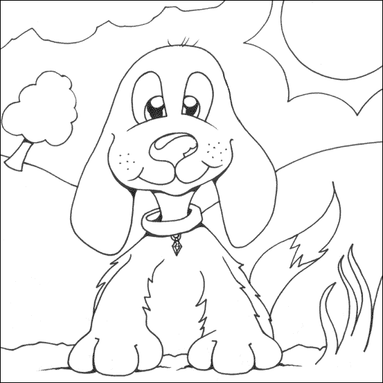 Free Coloring Pages: Free Cute Dog Coloring Pages to print