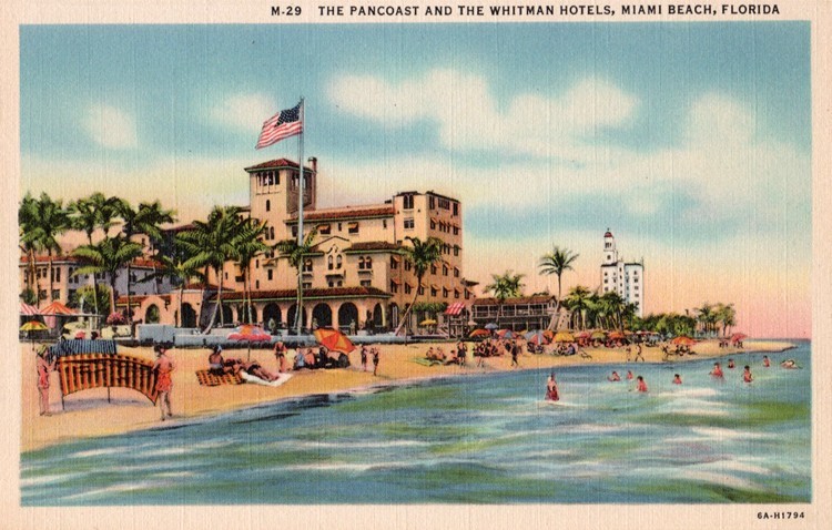 1947 MIAMI, FL, BOATWRIGHT HOTEL POSTCARD