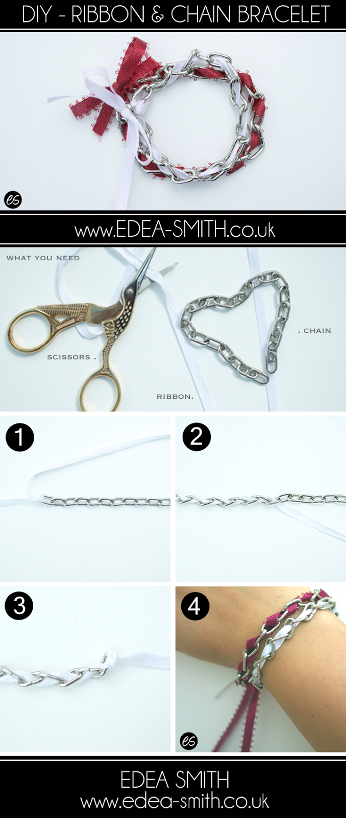 DIY RIBBON & CHAIN BRACELETS EDEA SMITH
