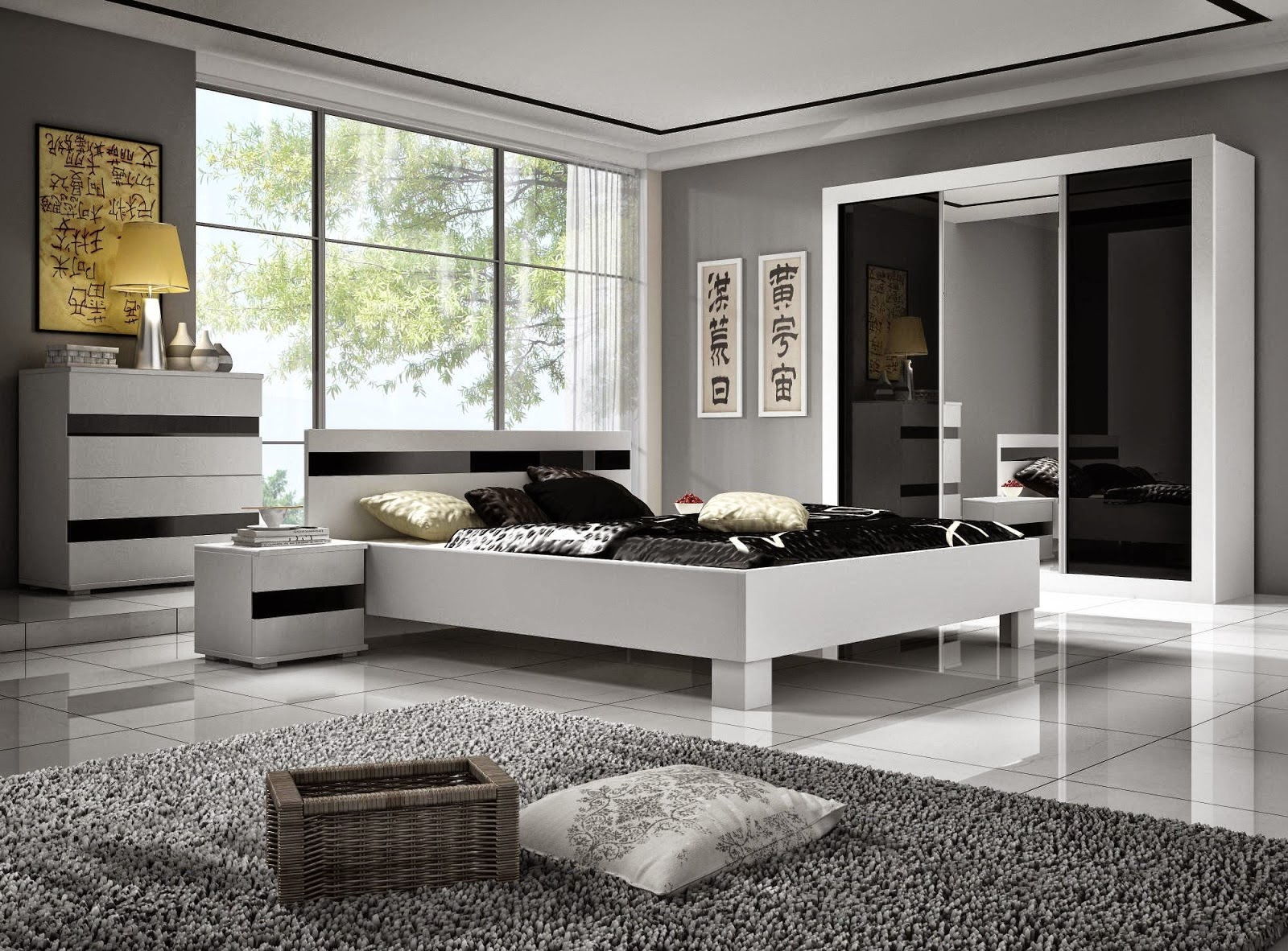 chambre noir et blanc moderne chambre noir et blanc