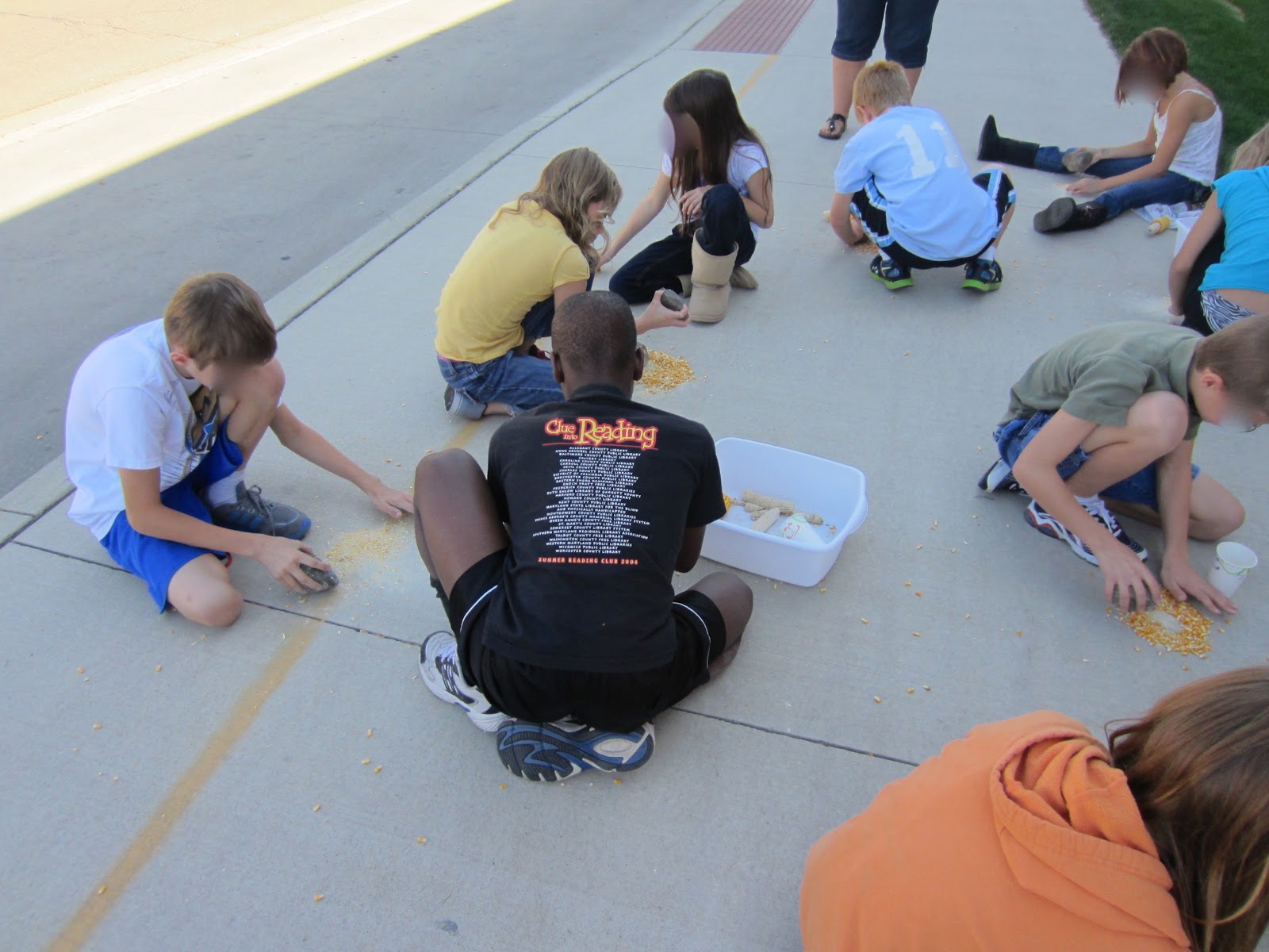 Native American Corn Grinding Activity Fifth in the Middle